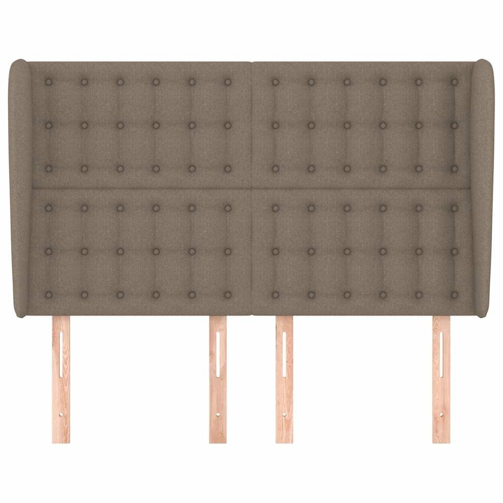 Zagłówek uszak, taupe, 147x23x118/128 cm, tkanina