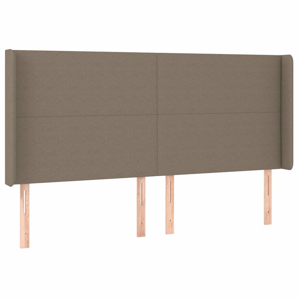 Zagłówek uszak, taupe, 203x16x118/128 cm, tkanina