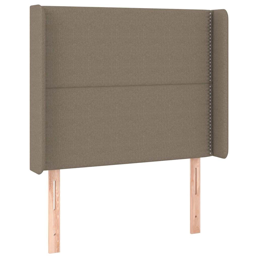 Zagłówek uszak, taupe, 103x16x118/128 cm, tkanina