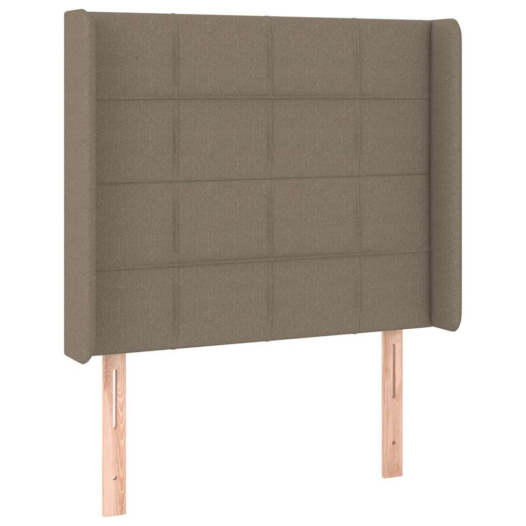 Zagłówek uszak, taupe, 93x16x118/128 cm, tkanina