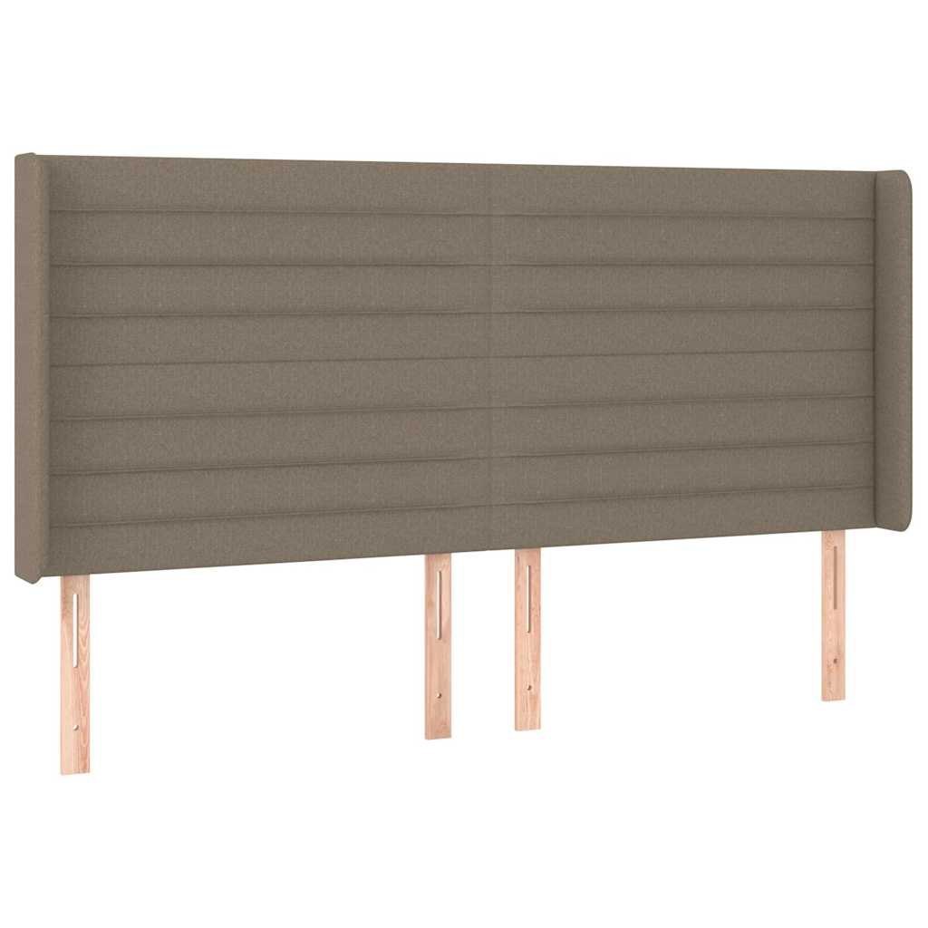 Zagłówek uszak, taupe, 183x16x118/128 cm, tkanina