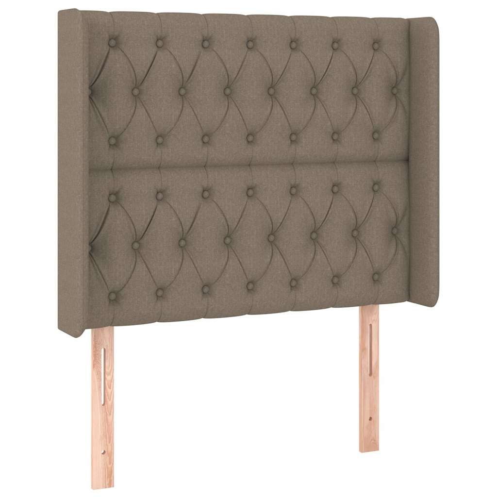 Zagłówek uszak, taupe, 93x16x118/128 cm, tkanina