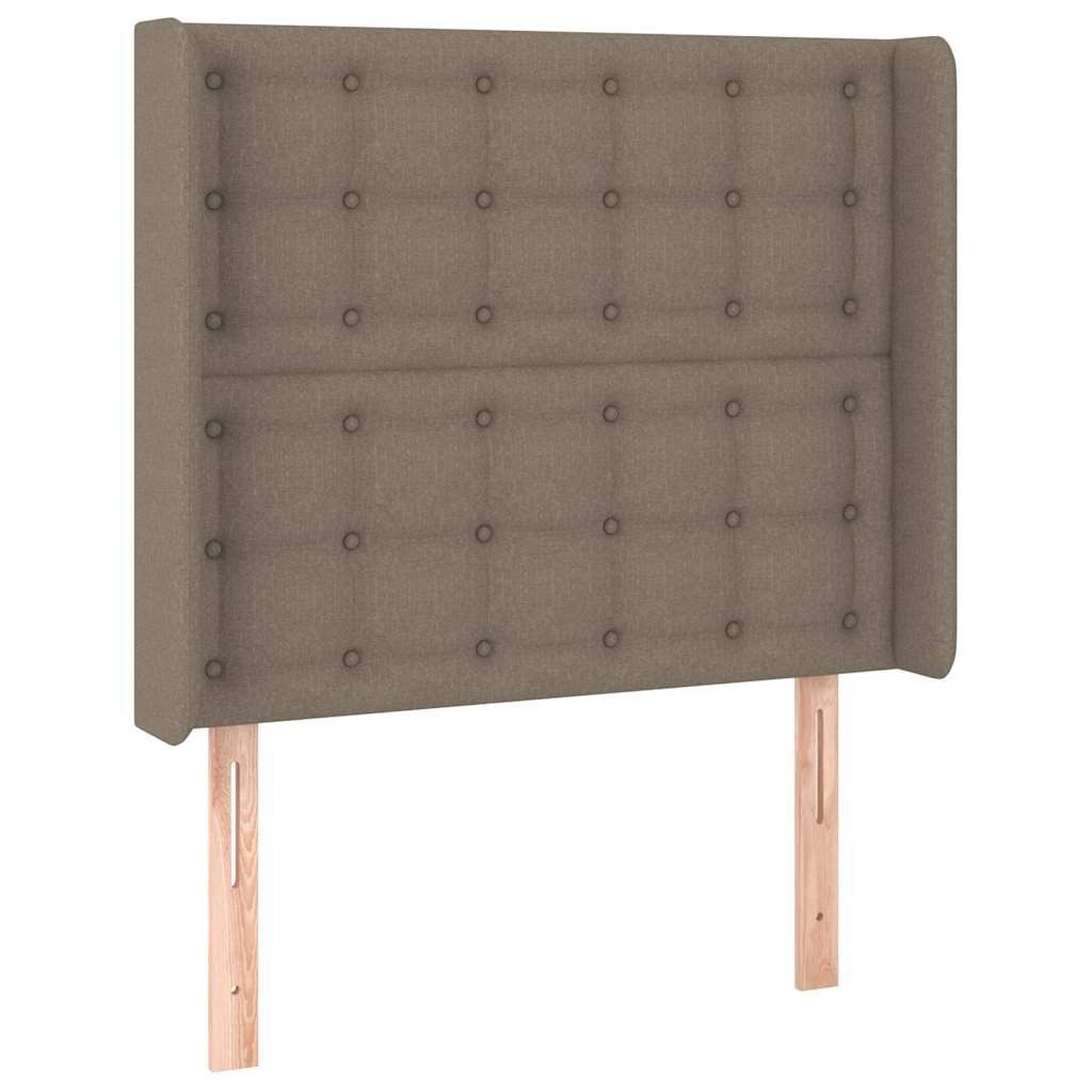Zagłówek uszak, taupe, 93x16x118/128 cm, tkanina