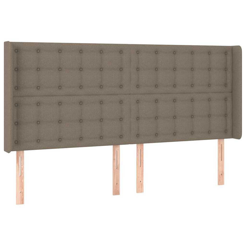 Zagłówek uszak, taupe, 203x16x118/128 cm, tkanina