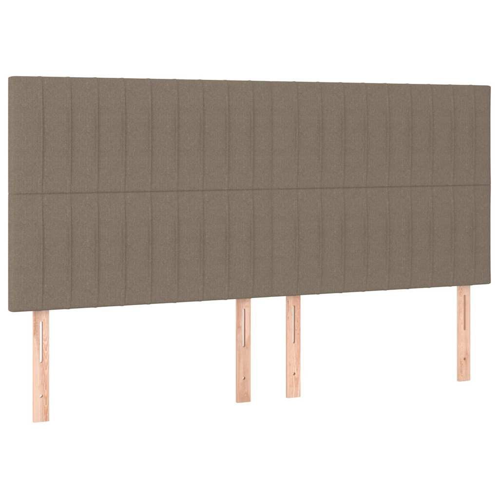 Zagłówek do łóżka z LED, taupe, 180x5x118/128 cm, tkanina