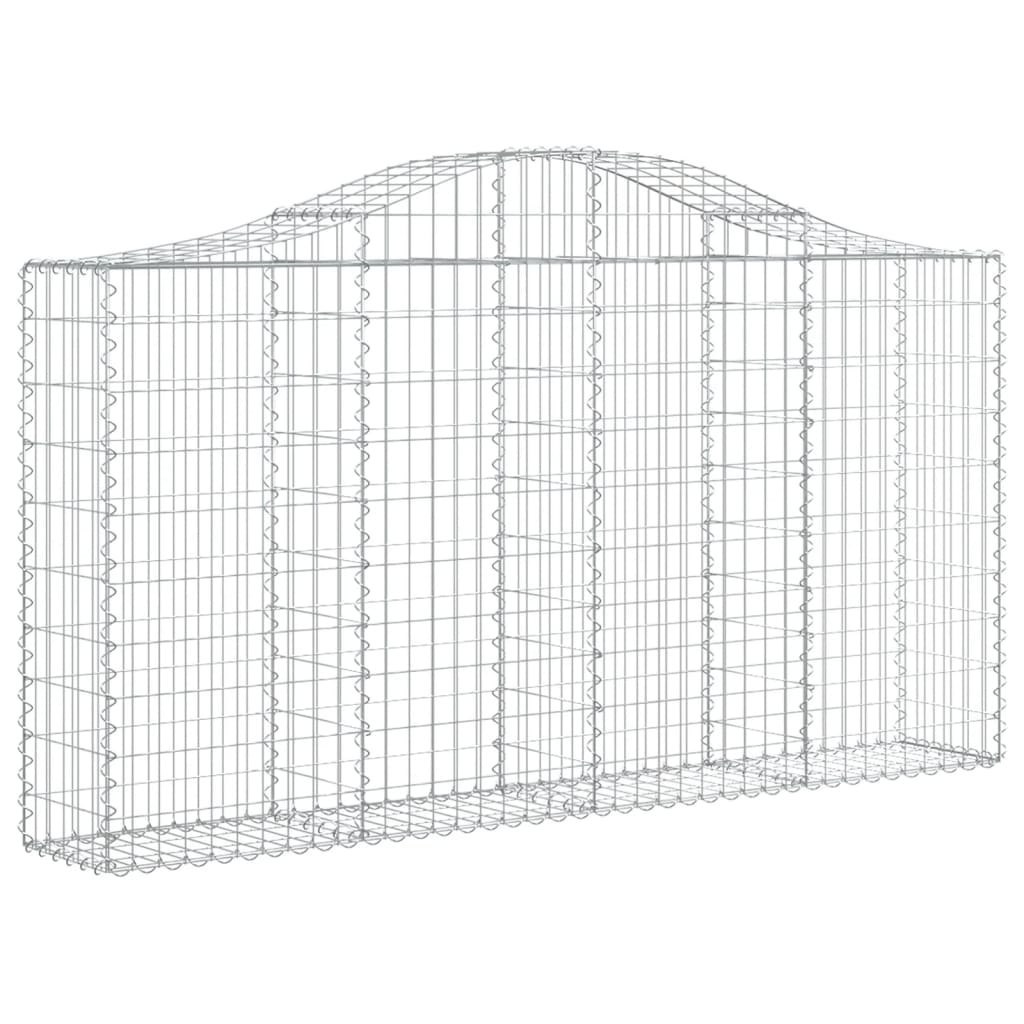 Kosze gabionowe, 2 szt, 200x30x100/120 cm, galwanizowane żelazo
