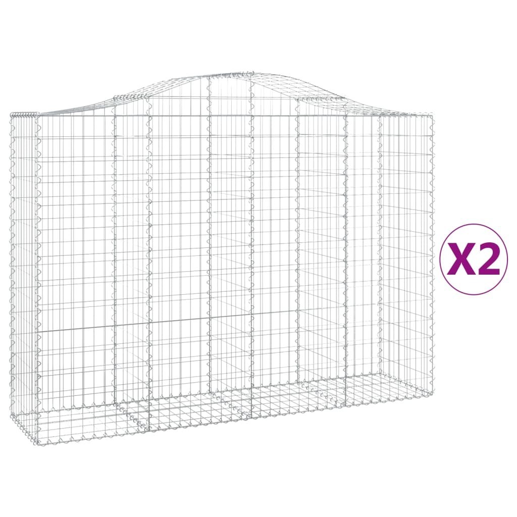 Kosze gabionowe, 2 szt, 200x50x140/160 cm, galwanizowane żelazo