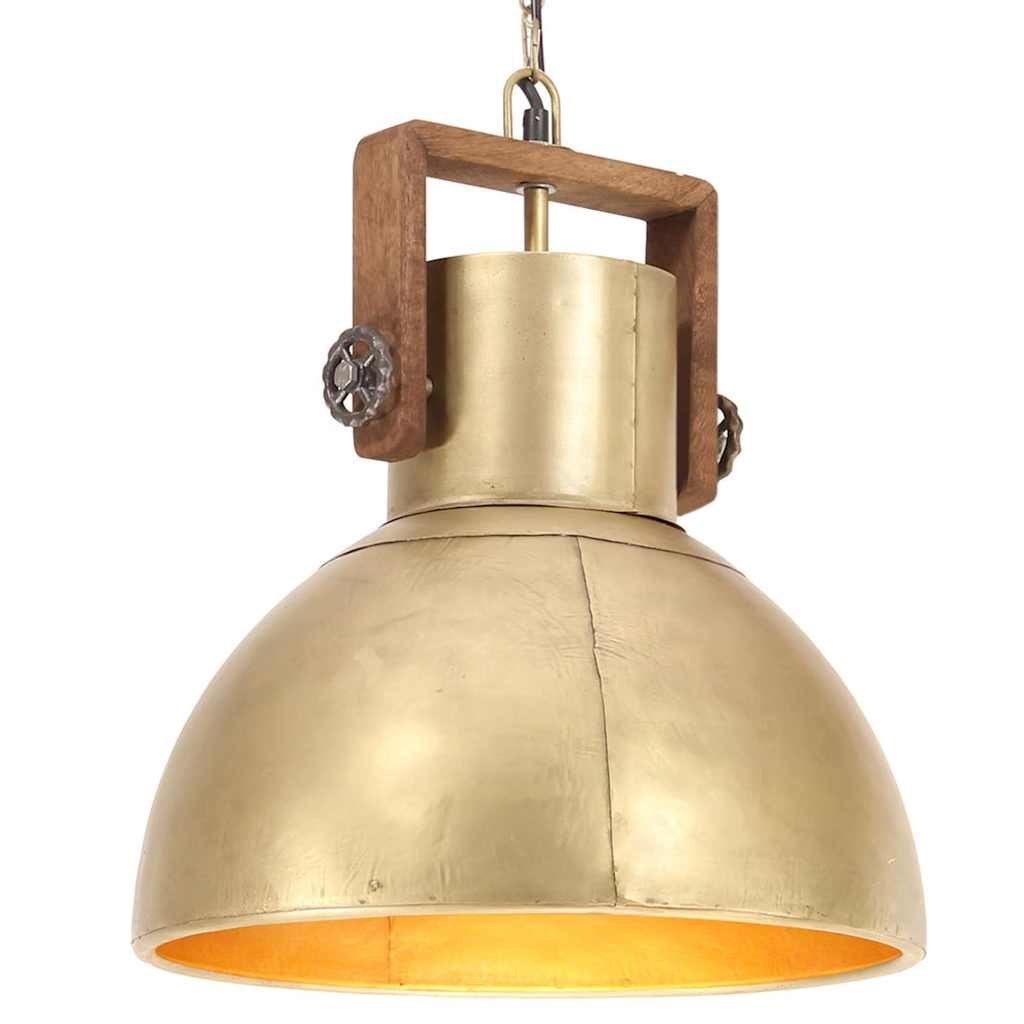 Industrialna lampa wisząca, 25 W, mosiężna, okrągła, 40 cm, E27