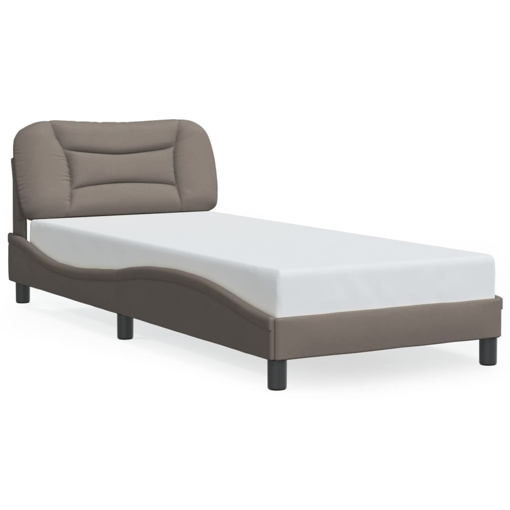 Rama łóżka z LED bez materaca Hvar Taupe 80x200 cm Tkanina