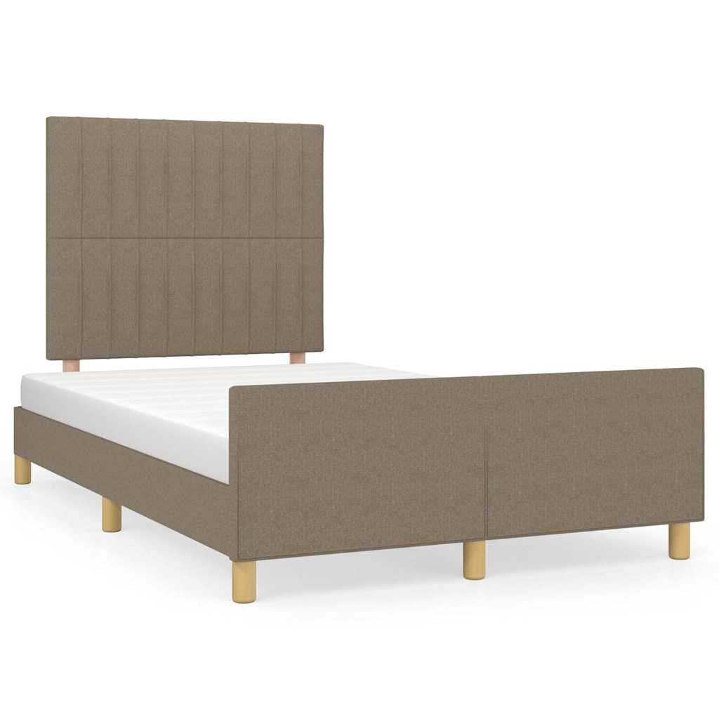 Rama łóżka bez materaca, taupe, 120x190 cm, tkanina