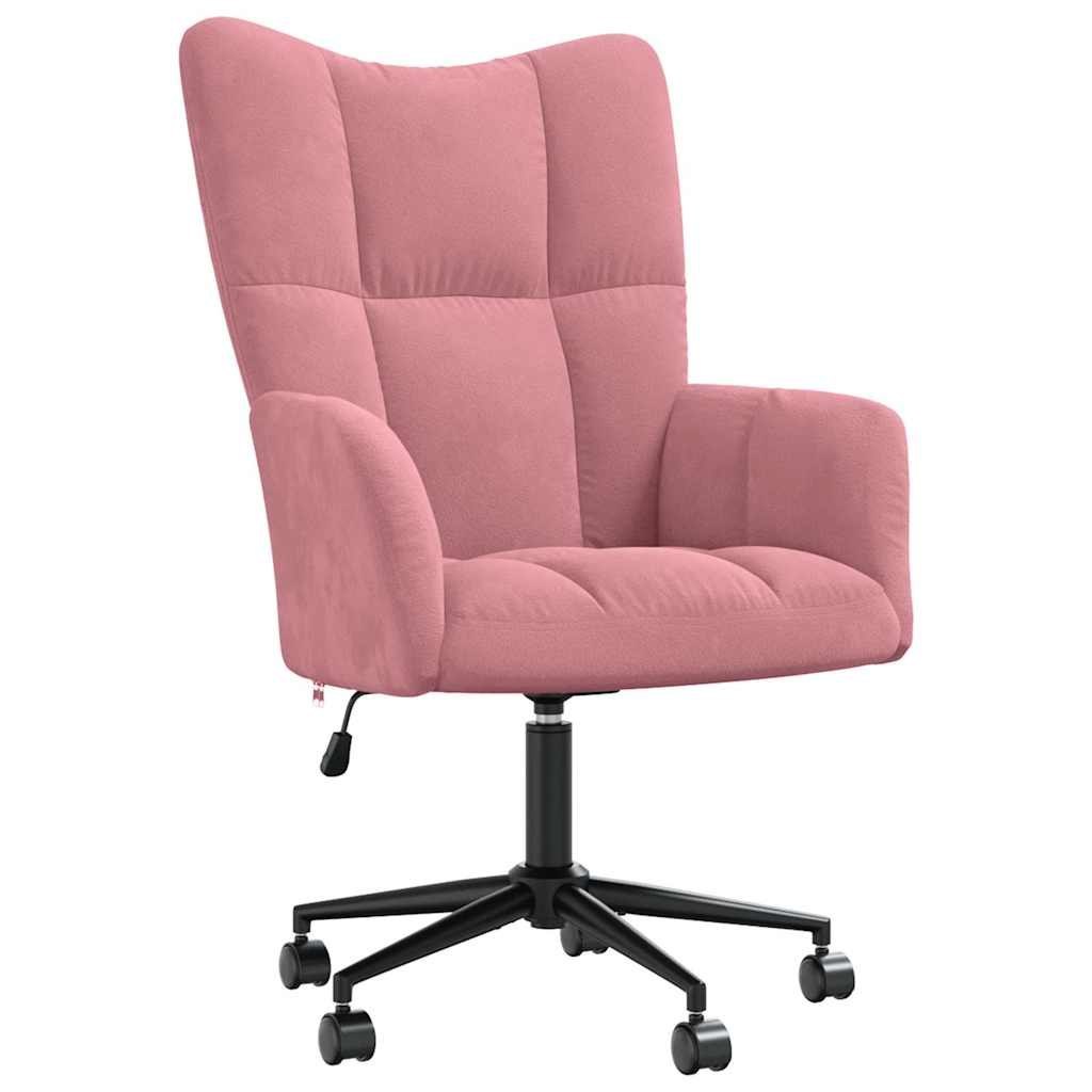 Fotel, różowy, obity aksamitem