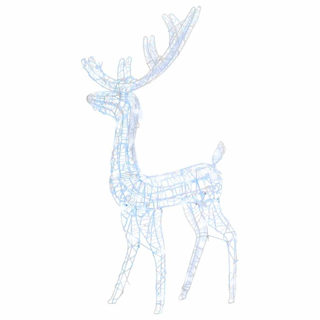 Świąteczny renifer, akrylowy, 140 zimnych białych diod LED, 128 cm