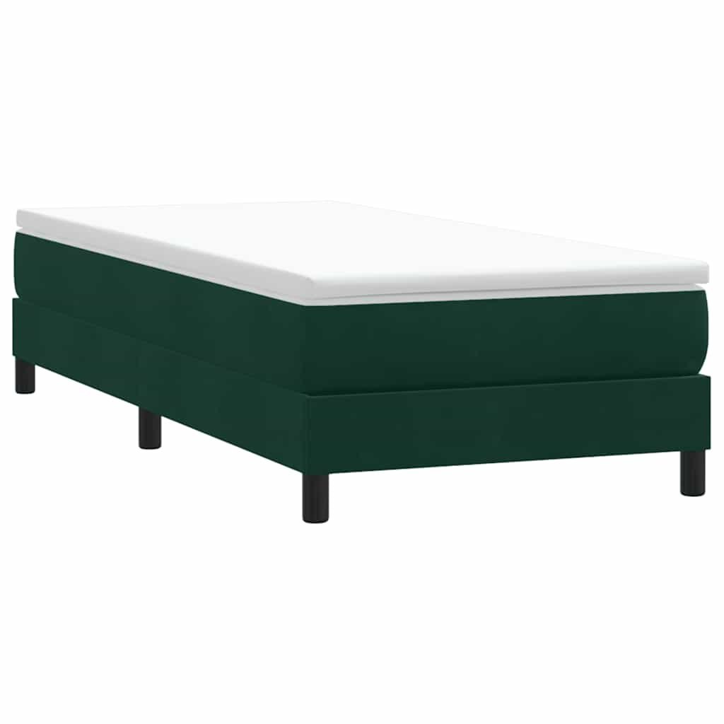 Łóżko typu Box Spring bez materaca Ciemnozielone 80x210 cm