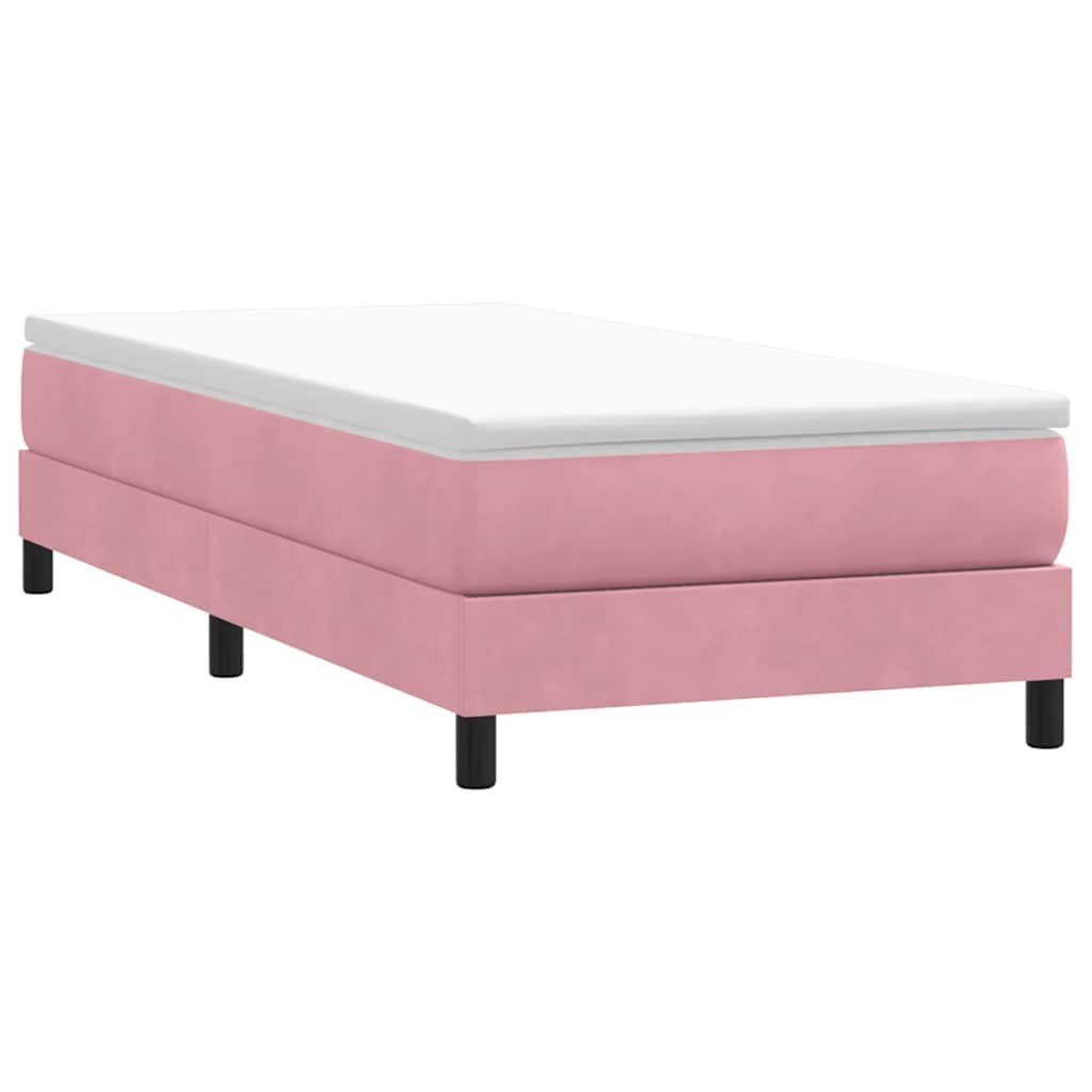 Łóżko Box Spring bez materaca Różowe 80x210 cm Aksamit