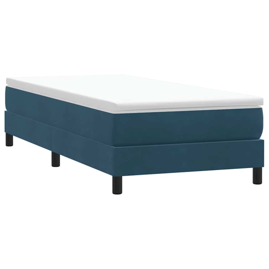 Łóżko typu Box Spring bez materaca Ciemnoniebieskie 90x210 cm