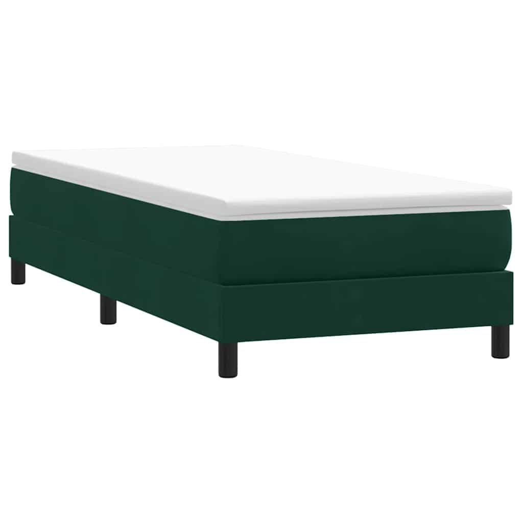 Łóżko typu Box Spring bez materaca Ciemnozielone 100x210 cm