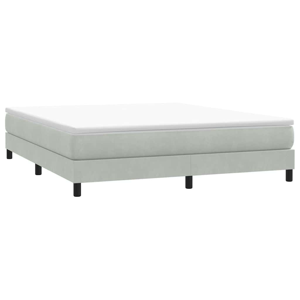Łóżko typu Box Spring bez materaca Jasnoszary 180x210cm Aksamit