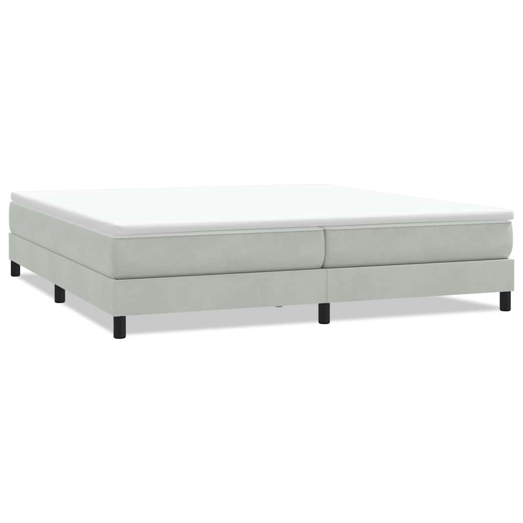 Łóżko Box Spring bez materaca Jasnoszary 200x210 cm Aksamit