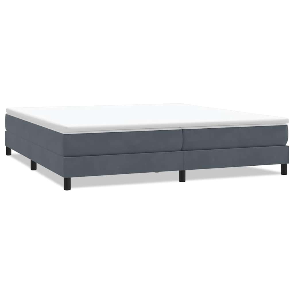 Łóżko Box Spring bez materaca Ciemnoszary 200x210 cm Aksamit