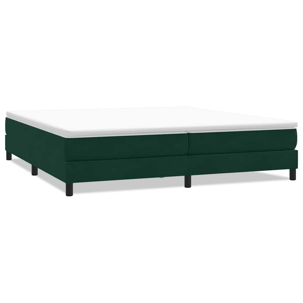 Łóżko Box Spring bez materaca Ciemnozielone 200x210 cm Aksamit