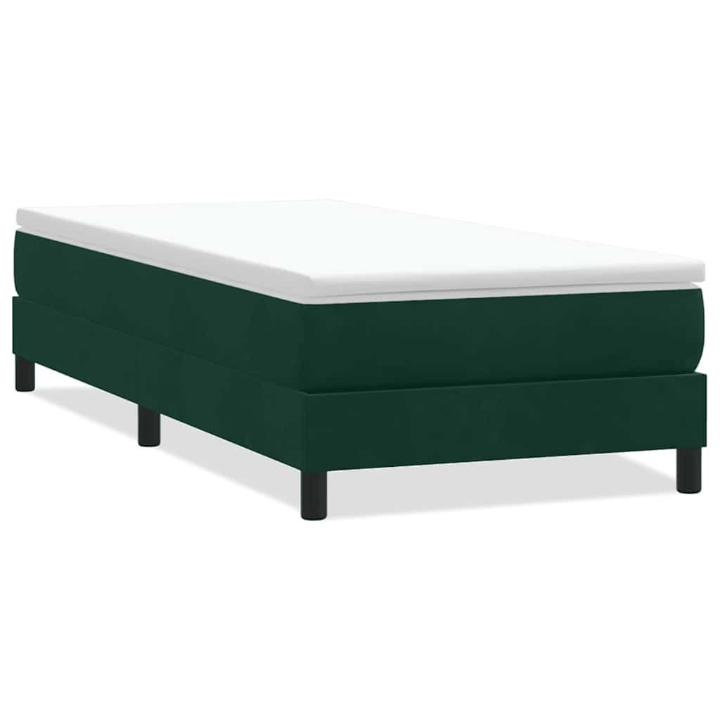 Łóżko typu Box Spring bez materaca Ciemnozielone 80x220 cm