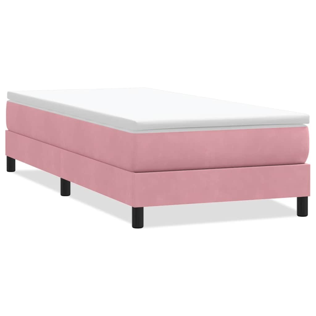 Łóżko typu Box Spring bez materaca Różowe 80x220 cm Aksamit
