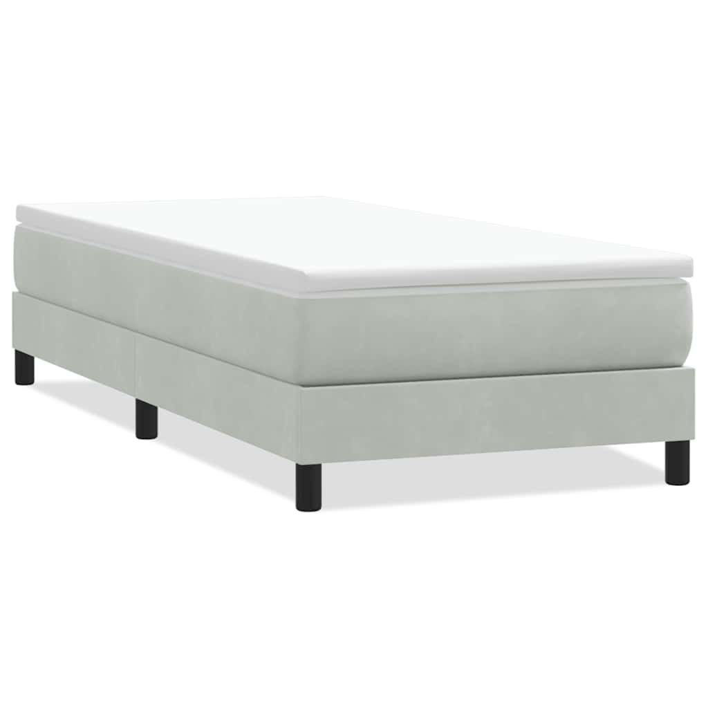 Łóżko Box Spring bez materaca Jasnoszary 90x220 cm Aksamit