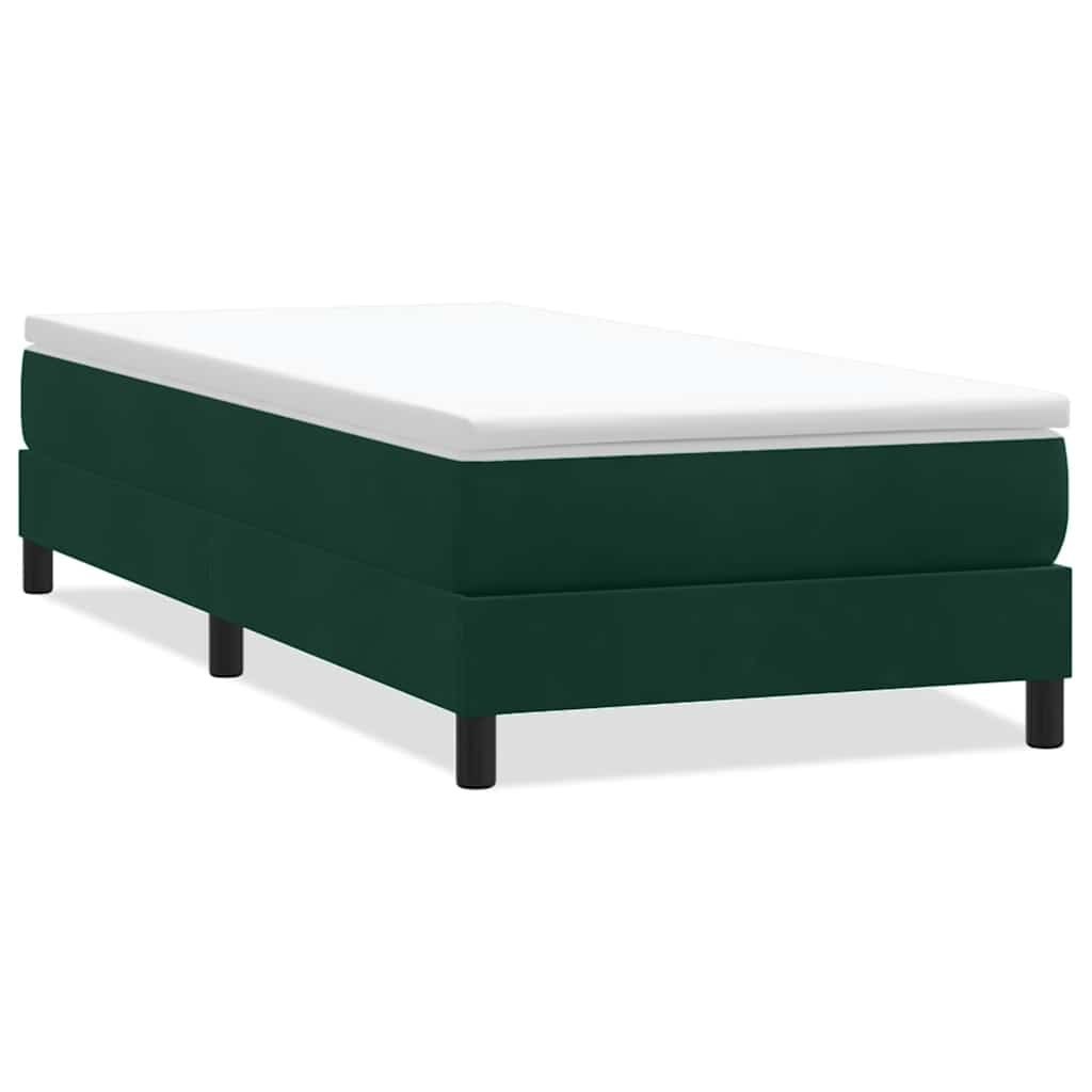 Łóżko typu Box Spring bez materaca Ciemnozielone 90x220 cm