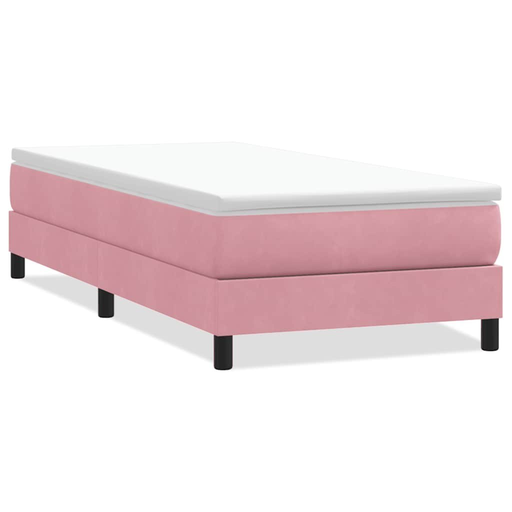 Łóżko Box Spring bez materaca Różowe 90x220 cm Aksamit