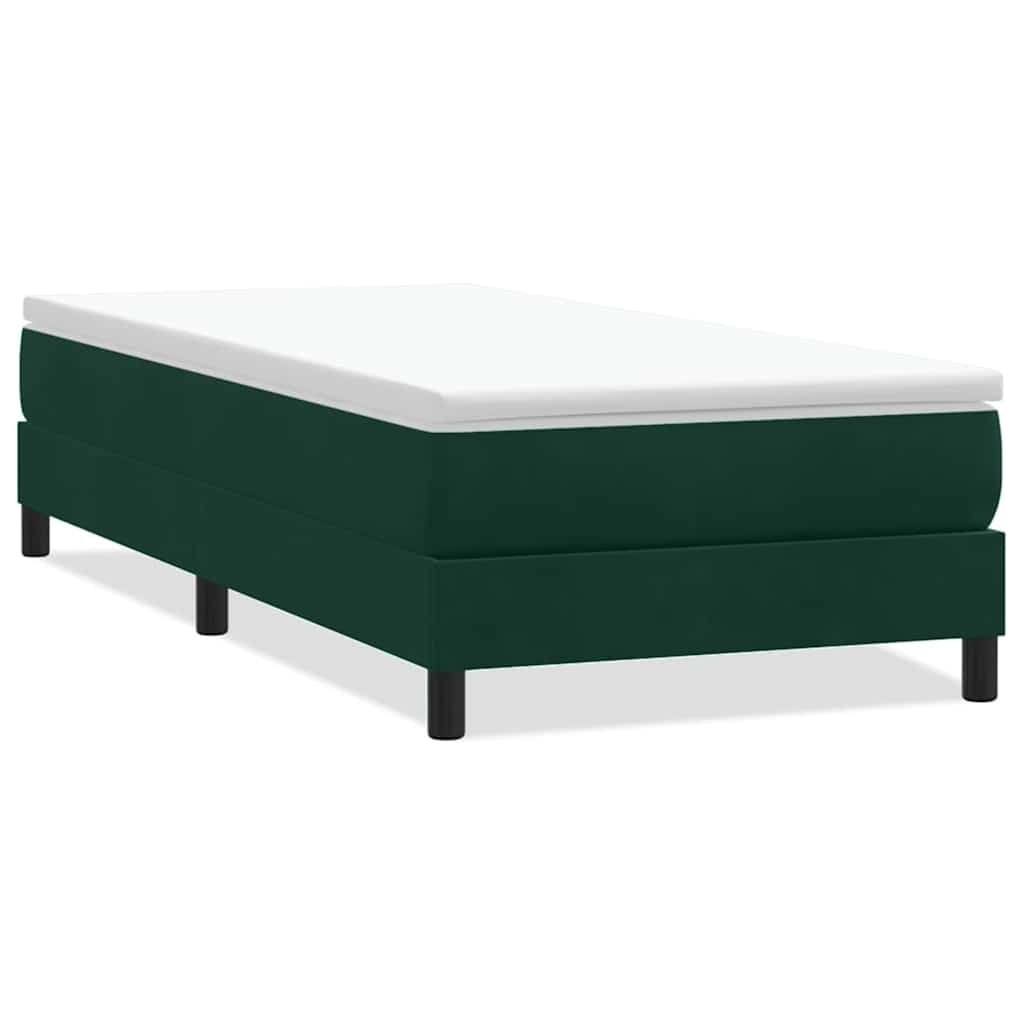 Łóżko typu Box Spring bez materaca Ciemnozielone 100x220 cm
