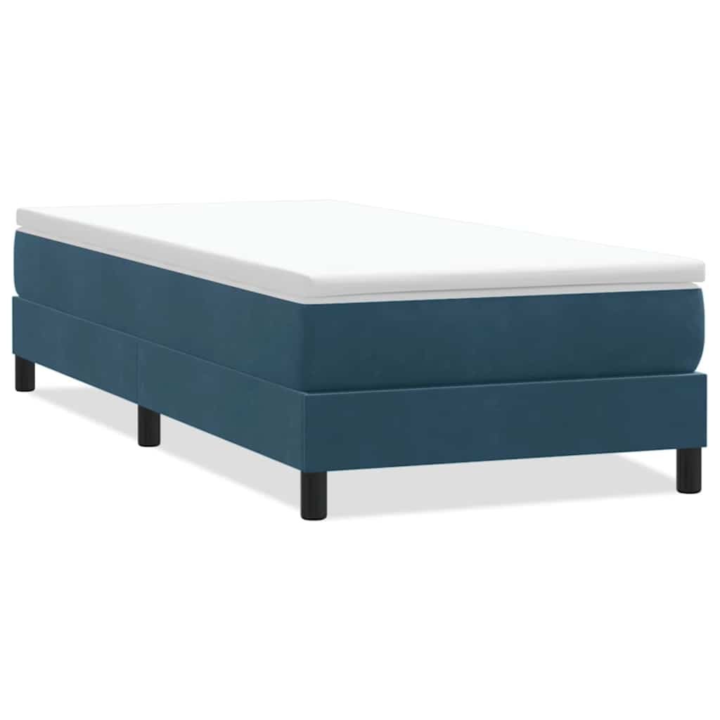 Łóżko typu Box Spring bez materaca Ciemnoniebieskie 100x220 cm