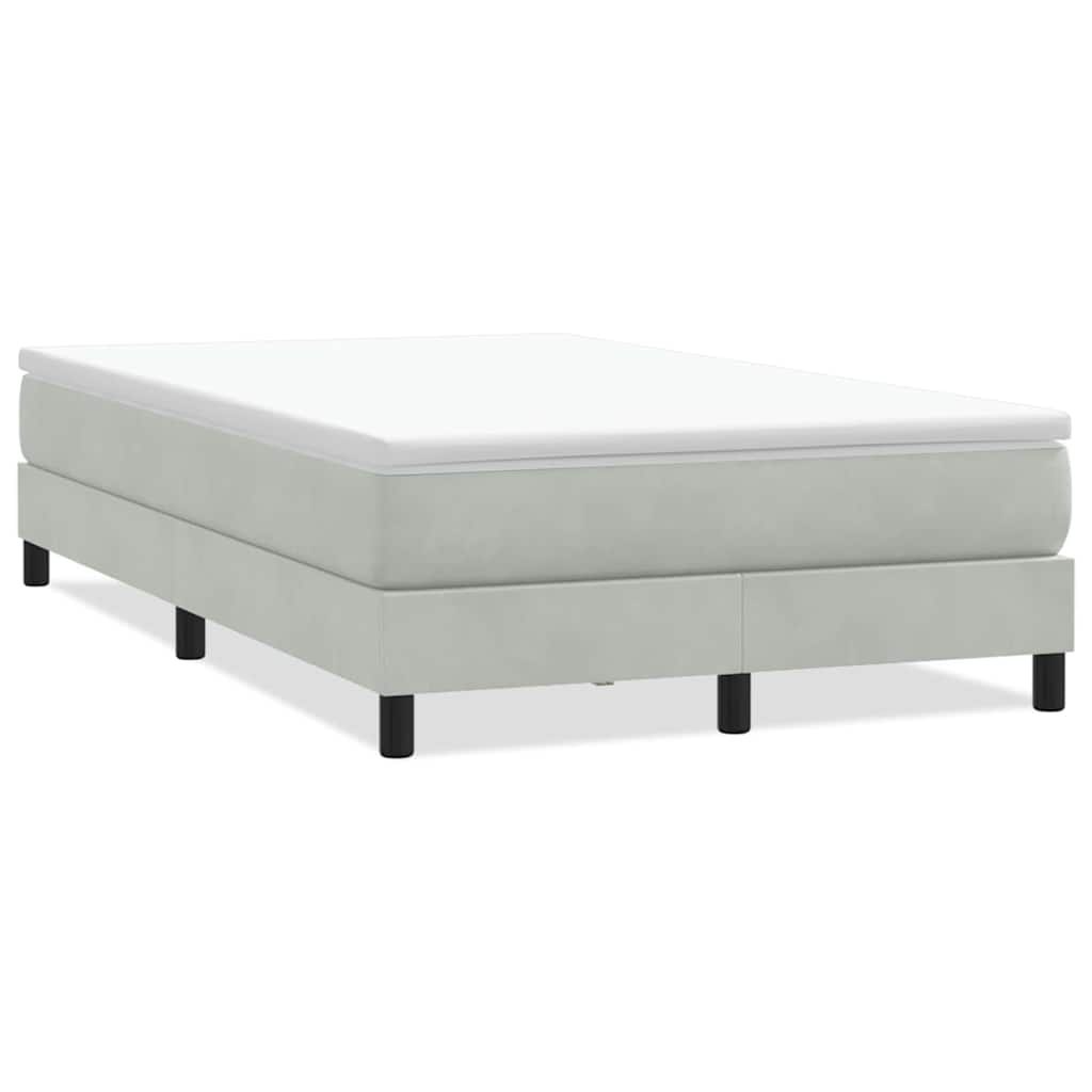 Łóżko Box Spring bez materaca Jasnoszary 120x220 cm Aksamit