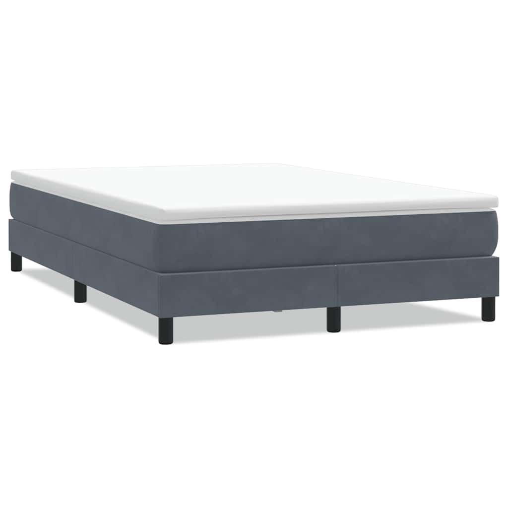 Łóżko Box Spring bez materaca Ciemnoszary 140x220 cm Aksamit