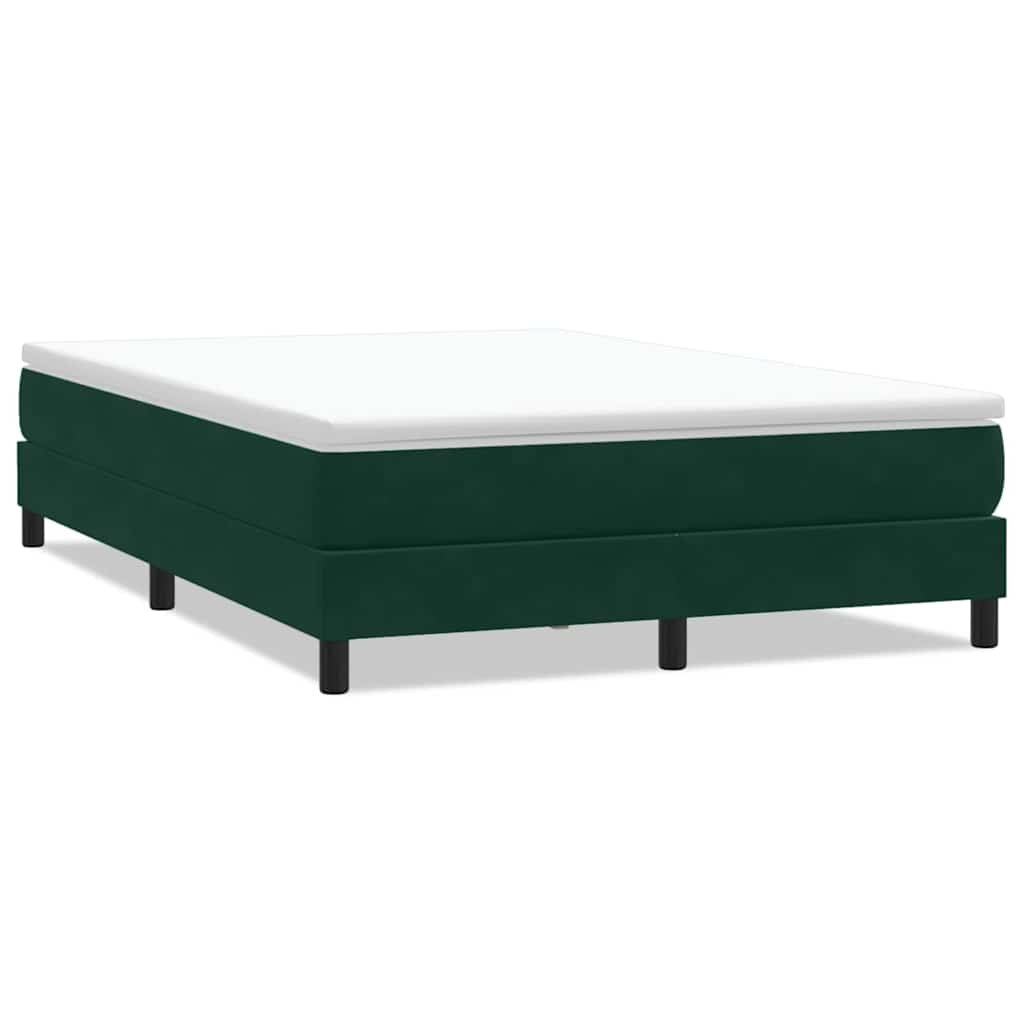 Łóżko typu Box Spring bez materaca Ciemnozielone 140x220 cm