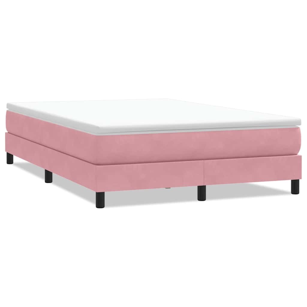 Łóżko Box Spring bez materaca Różowe 140x220 cm Aksamit
