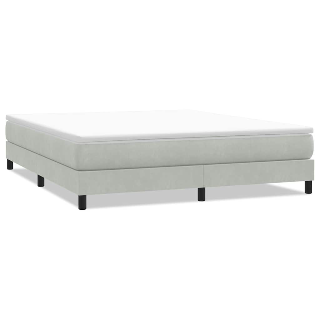 Łóżko Box Spring bez materaca Jasnoszary 180x220 cm Aksamit