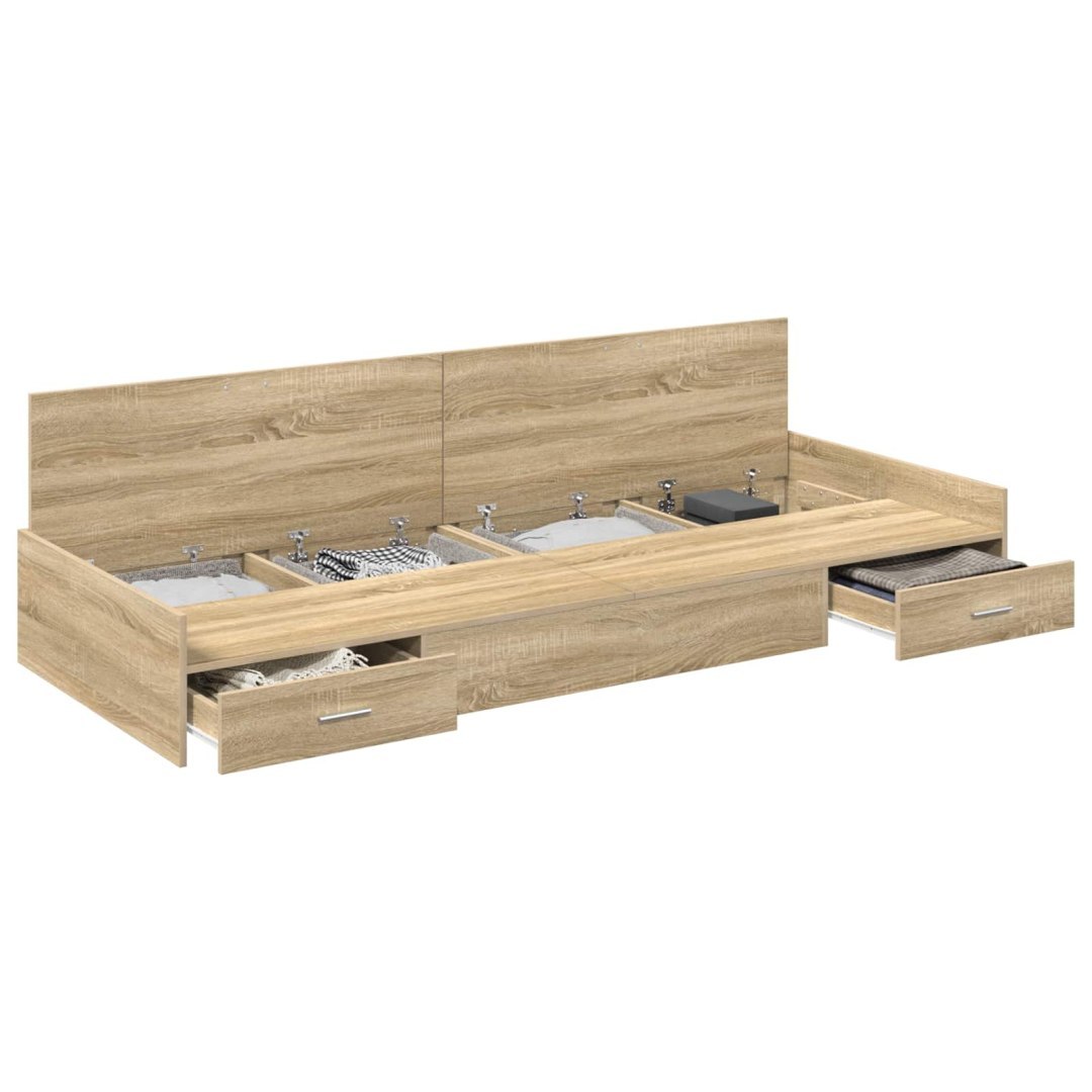 Ramka łóżka Dąb Sonoma 75 x 190 cm Drewno inżynieryjne