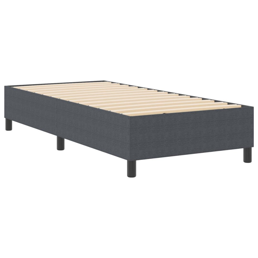 Rama łóżka platformy Ciemnoszary 90 x 190 cm Tkanina sztruksowa