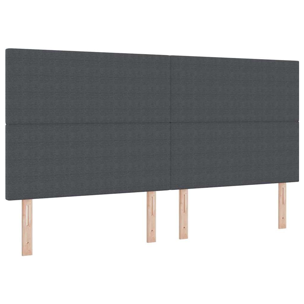 Zagłówek Ciemnoszary 200 cm Tkanina sztruksowa