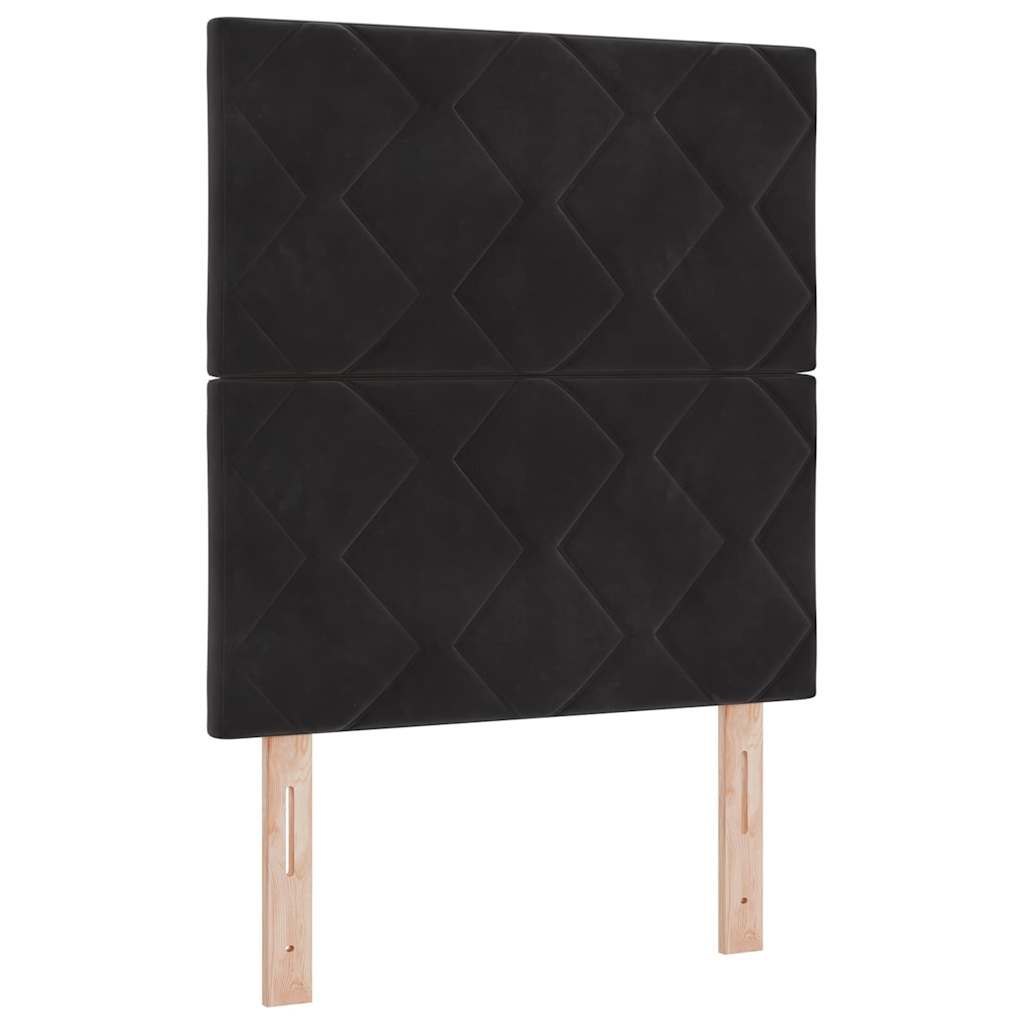 Zagłówek Czarny 80 cm Aksamit