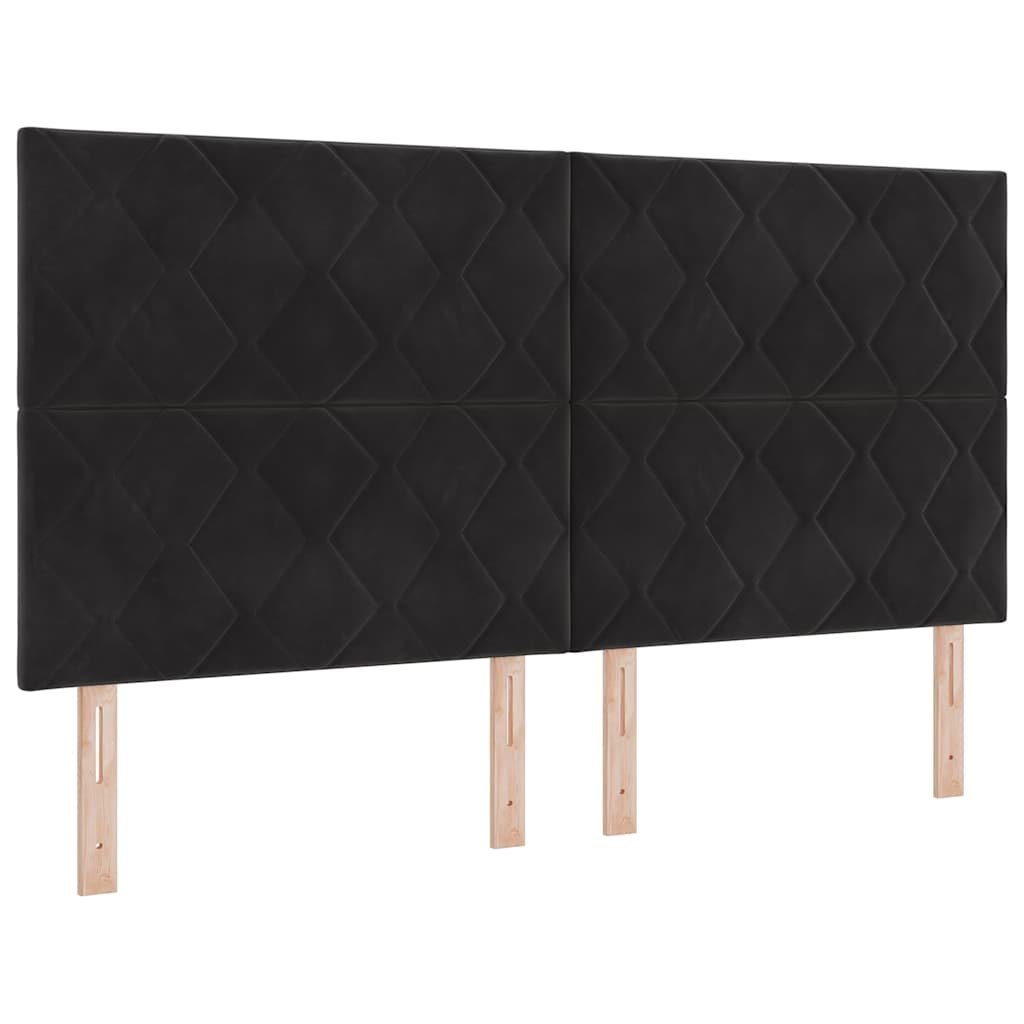 Zagłówek Czarny 180 cm Aksamit