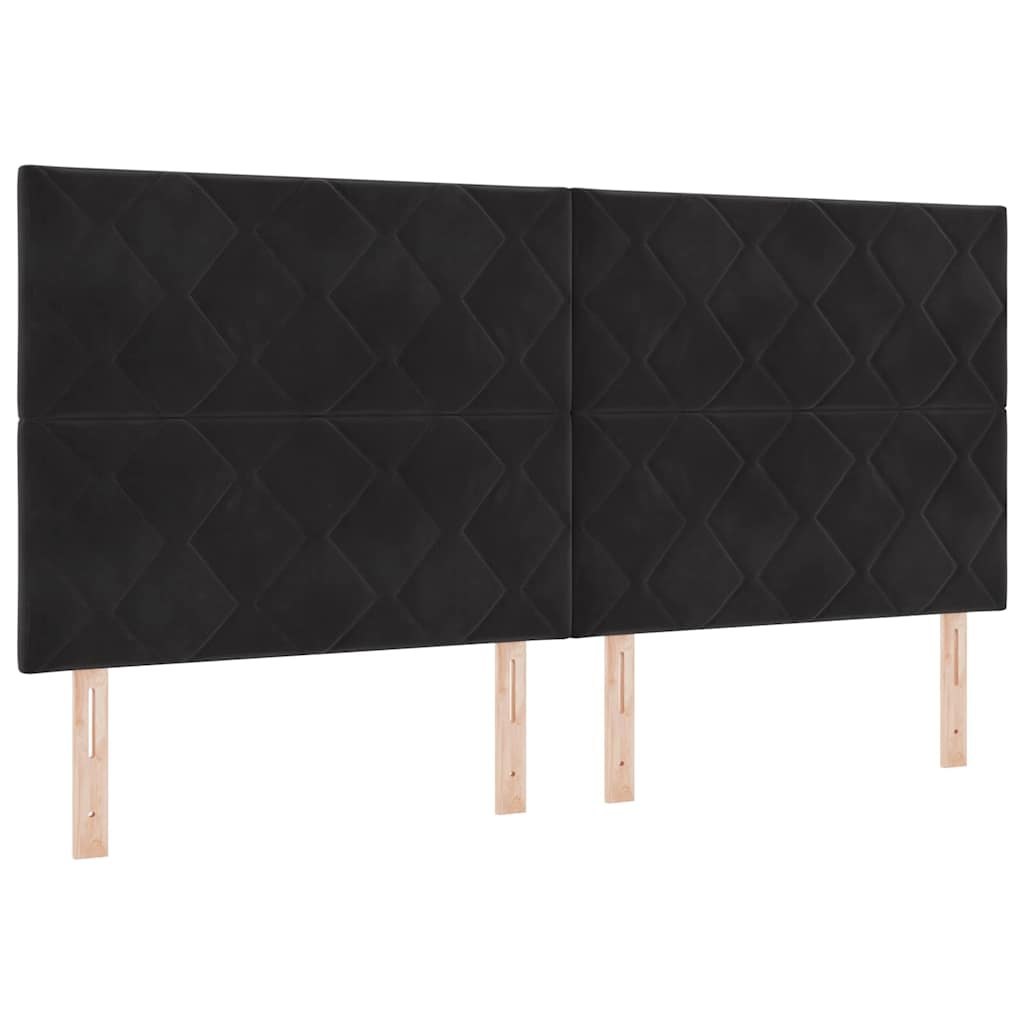 Zagłówek Czarny 200 cm Aksamit