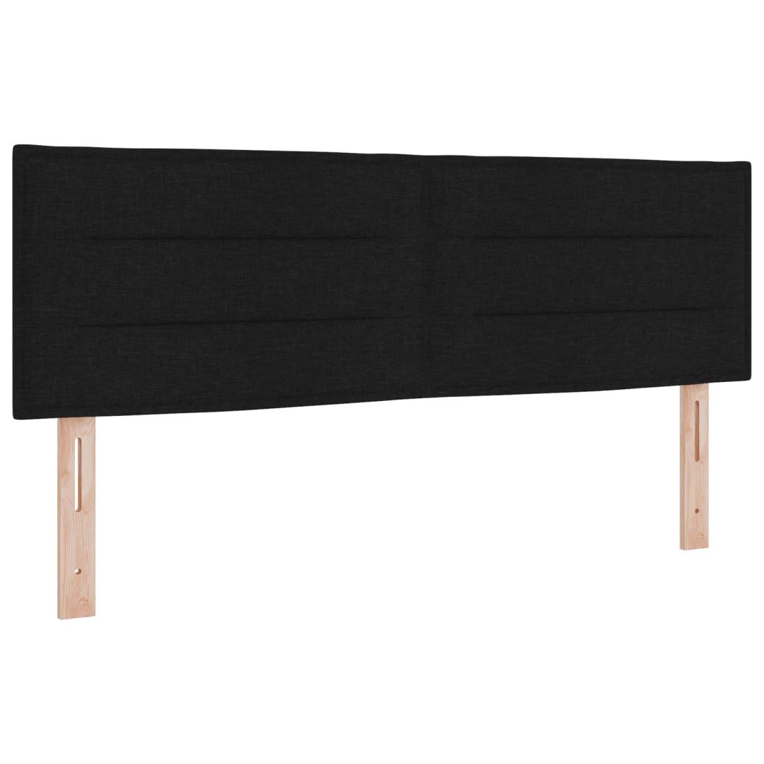 Wezgłowie LED z paskami LED Z zagłówkiem Czarny 160 cm tkanina