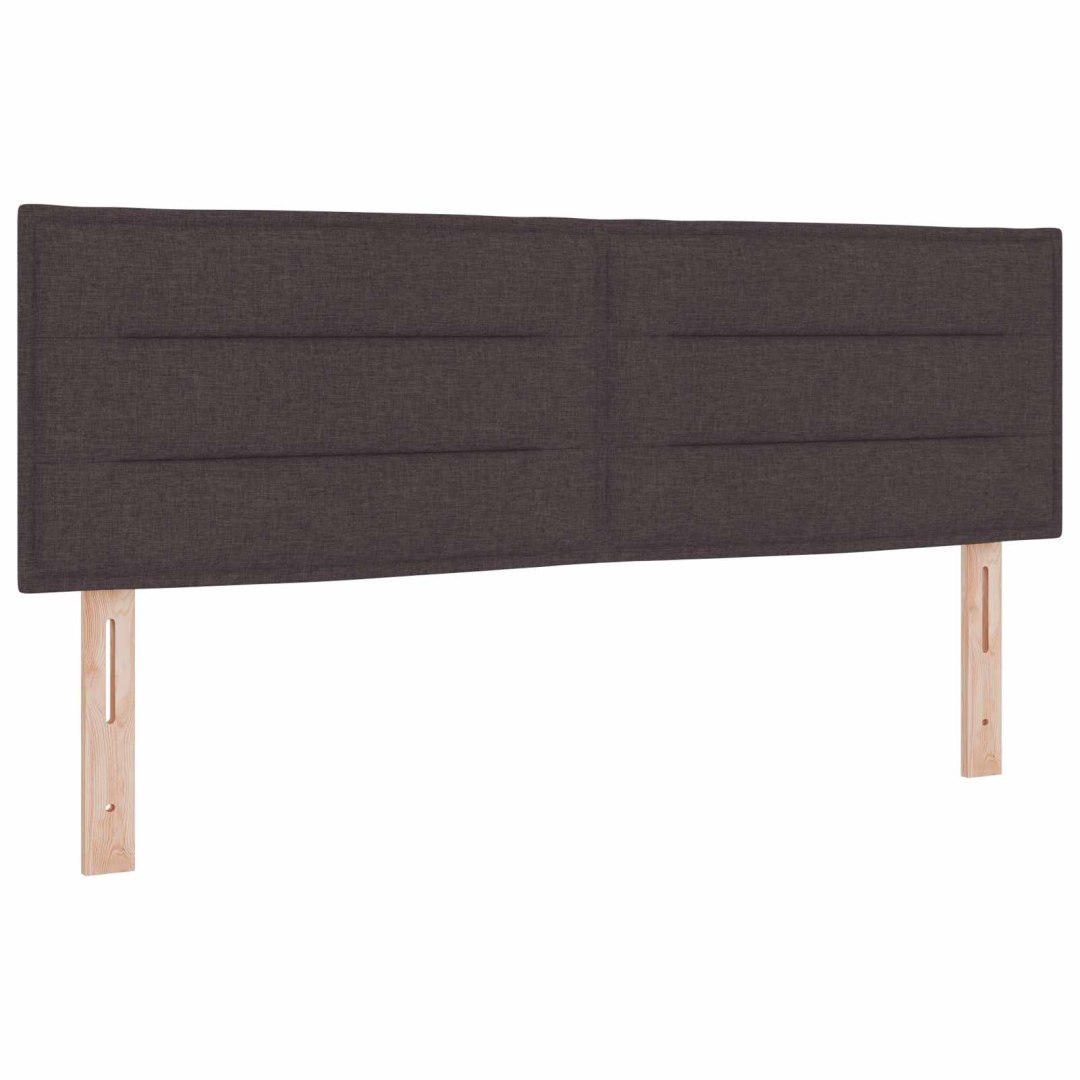 Wezgłowie LED z paskami LED Ciemny brąz 160 cm tkanina
