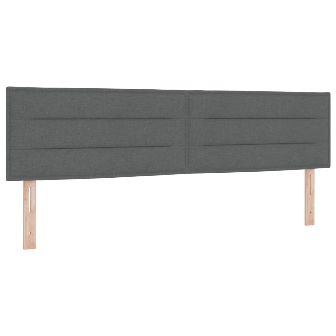 Wezgłowie LED z paskami LED Ciemnoszary 180 cm tkanina