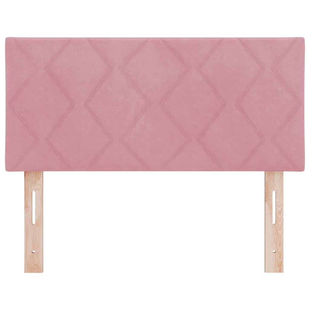 Wezgłowie LED Różowy 90 cm Aksamit