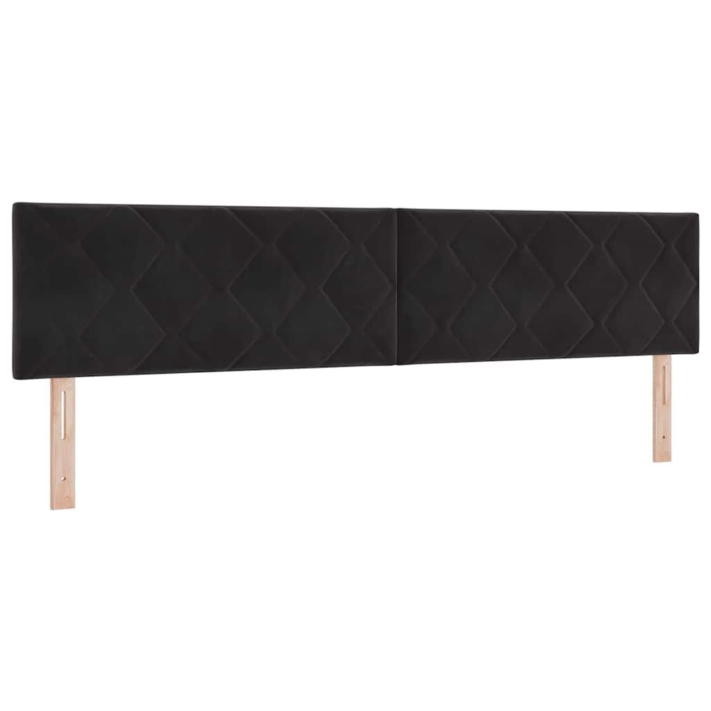 Wezgłowie LED Czarny 200 cm Aksamit