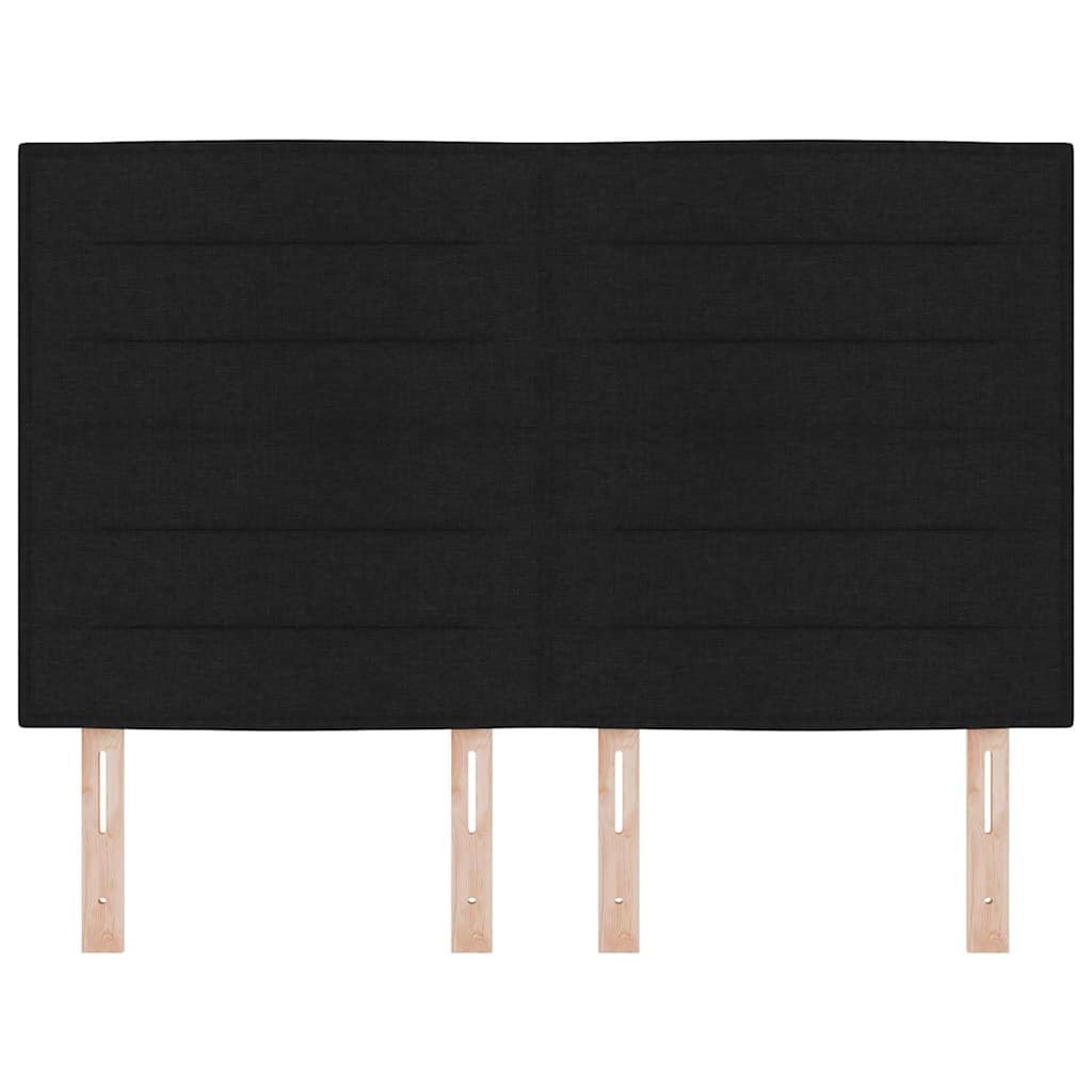 Wezgłowie LED z paskami LED Z zagłówkiem Czarny 144 cm tkanina