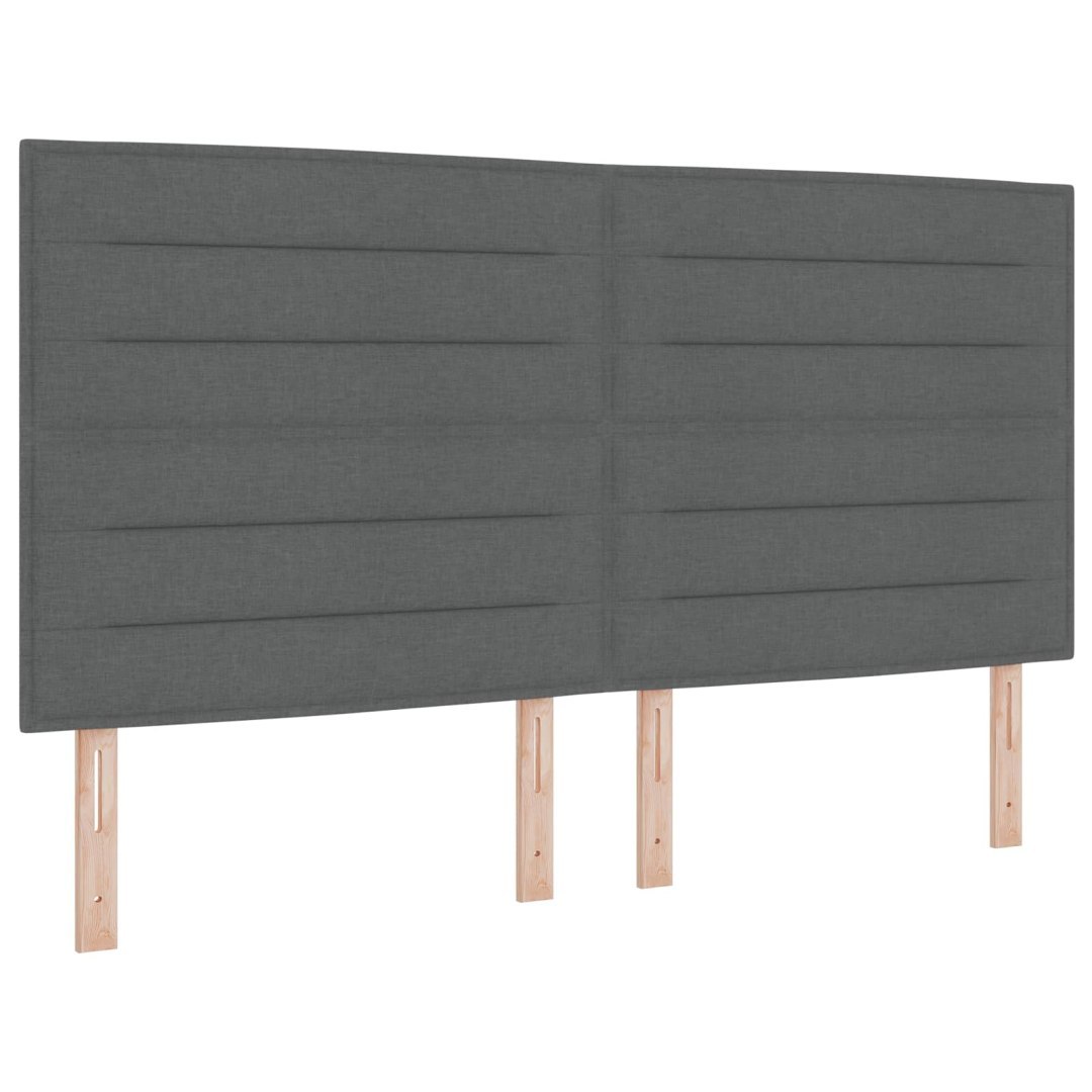 Wezgłowie LED z paskami LED Ciemnoszary 180 cm tkanina