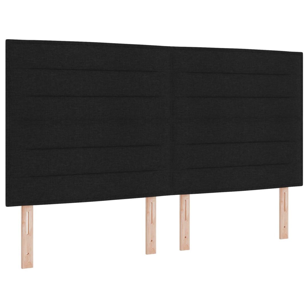 Wezgłowie LED z paskami LED Z zagłówkiem Czarny 180 cm tkanina